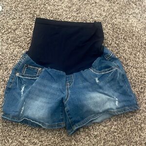 Over the Belly Jean Shorts - Maternity